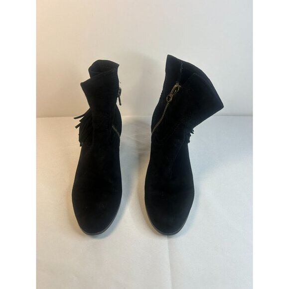 SAM EDELMAN Louie Ankle Boot Black Suede Western Fringe, Zip, Women's Size 9.5 - Picture 2 of 12
